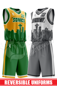 Reversible Basketball Uniform - Sonics style